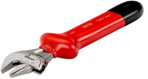 Bahco VDE Schraubenschlüssel Rollgabelschlüssel, Isoliert Griff, Backenweite 24mm, / Länge 205 mm