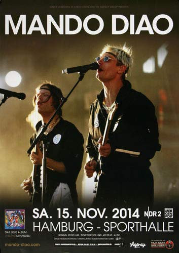 Mando Diao - The Band, Hamburg 2014 » Konzertplakat/Premium Poster | Live Konzert Veranstaltung | DIN A1 «