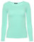 Easy Young Fashion - Damen Basic Rundhals Shirt - Langarm Unterziehshirt - Skinny Fit 1093 - Aqua S