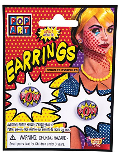 Bristol Novelty, Forum Novelties 76702 Pop-Art-Pow-Ohrringe, Einheitsgröße