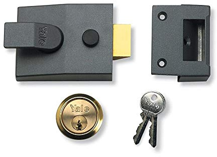 Yale B-88-DMG-PB-60 - Standard Nightlatch - 60mm - Dark Metallic /Polished Brass Finish - Standard Security