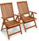 Indoba IND-70302-ST 2 x Gartenstuhl Sun Shine Hochlehner Klappstuhl aus Holz 56 x 71 x 105 cm verstellbare Rückenlehne