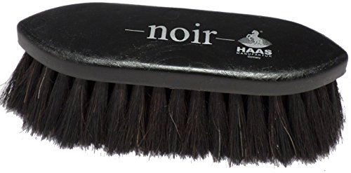 Haas Fellbürste - Noir - in schwarz mit 5 cm langen Rosshaarborsten Größe 17,5 x 5,5 cm