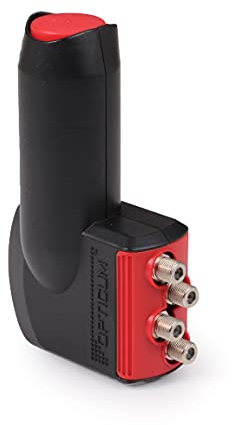 RED OPTICUM LQP-06H Rocket LNB Quad I Hitze- & kältebeständiger Digital-LNB 4-fach mit 0.1dB Rauschmaß - optimal für Multifeedhalter I Full HD - 3D - UHD - 4K Ready I Sat-LNB für 4 Teilnehmer