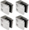 PRIOstahl Glashalter Glasklemmen Abstandhalter Klemmhalter - 4 Stück 45 x 45 x 26 mm Anschluss: Flach für Glas 6,76 mm Glasklemmhalter Glasplattenhalter für Geländer Treppengeländer aus Edelstahl V2A
