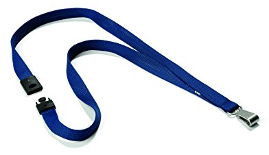 Durable Textilband Soft Colours mit Karabinerhaken, 10 Stück, nachtblau, 812728