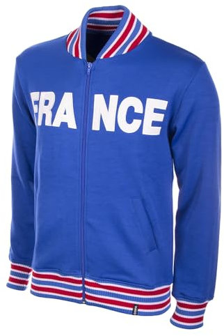 COPA Football - Retro Fußballjacke Herren - Frankreich 1960 - Blau - 50% Baumwolle – 50% Polyester - Größe S