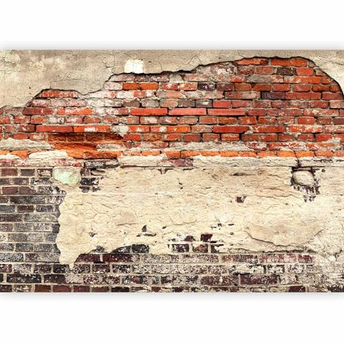 murando - Fototapete Vlies Ziegelmauer, 400x280 cm, Schlafzimmer, 3D-Effekt | Full HD Druck, 3D-Effekt, lichtbeständige Farben, ideal fürs Wohn- oder Schlafzimmer, schnelle Montage, lichtbeständig, edel