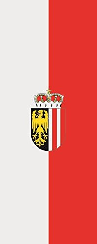U24 Fahne Flagge Oberösterreich im Hochformat Premiumqualität 80 x 200 cm