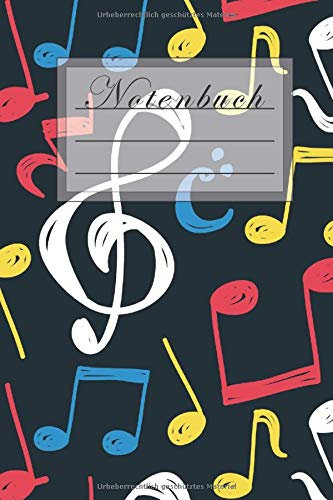 Notenbuch: Notenbuch für Musiker und Komponisten/ 50 Seiten /Blanko Staff Papier/ Manuskript Papier /Piano /Gitarre/ Violine/ Keyboard / 6x9 Forma DIN A5/Soft Cover matt