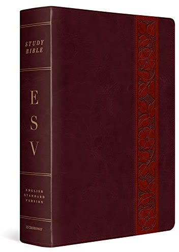 ESV Study Bible, Large Print, Thumb Indexed (TruTone, Mahogany, Trellis Design)