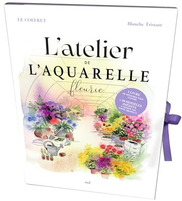 Coffret - L’atelier de l’aquarelle fleurie (1 livre et des feuilles papier aquarelle): 1 livre de méthodes pour s’initier + 20 modèles inédits à peindre
