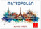 Skylines - bunte Städte (Wandkalender 2025 DIN A2 quer), CALVENDO Monatskalender