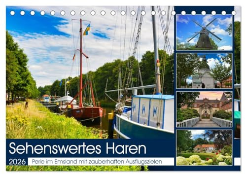 Sehenswertes Haren (Tischkalender 2026 DIN A5 quer), CALVENDO Monatskalender: Perle im Emsland mit zauberhaften Ausflugszielen (CALVENDO Orte)