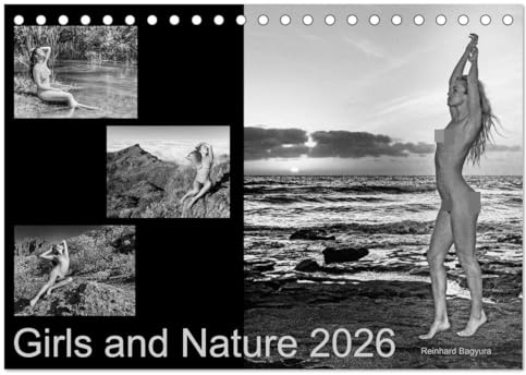 Girls and Nature (Tischkalender 2026 DIN A5 quer), CALVENDO Monatskalender: Bezaubernde Mädchen in fantastischer ursprünglicher Natur. (CALVENDO Erotik)
