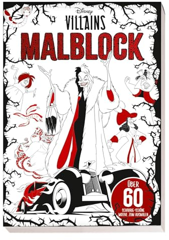 Disney Villains: Malblock: über 60 schaurig-schöne Motive zum Ausmalen: Cover mit Veredelung