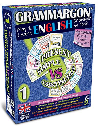 GRAMMARGON® Spielend Lernen Englische Grammatik nach Themen: Present Simple VS Present Continuous/Progressive (ENGLISCHE AUSG.) | Kartenspiel für Klassen u. Selbstlerner | CEFR A1-C2 1-6 Spieler 10+