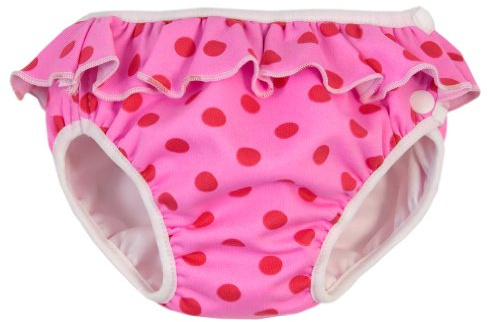 Imse Vimse Schwimmwindel pink dots frill / rosa Punkte mit Rüsche NB (Newborn) 4-6 kg