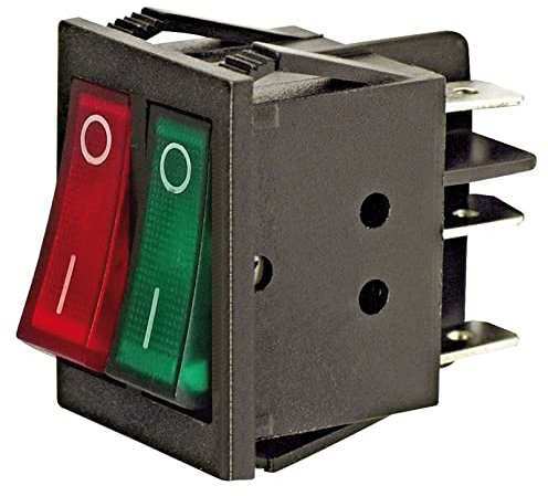 Doppio interruttore Rosso/Verde a bilancere luminoso