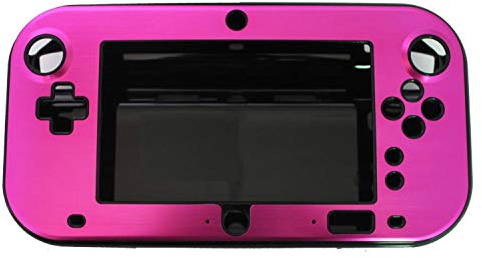 OSTENT Anti-Choc Dur en Aluminium en Métal Boîtier De Couverture Case Shell Compatible pour Nintendo Wii U Gamepad Couleur Rose Rouge