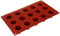 silikomart | SF0019 Moule en Silicone pour BABÀ Monoportions, antiadhésif, 15 cavités, Lot de 1 Moule à gâteau, Ø 35 h 38 mm, Made in Italy, Terre Cuite