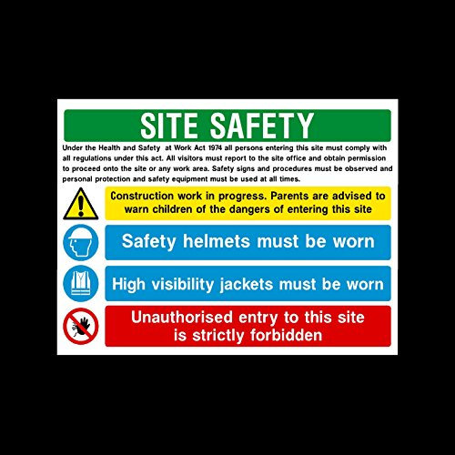 Site Safety/Admittance/Hard Hats/Footwear/Construction - 6mm Correx Sign - Site Safety/Health & Safety Act/Building Site (CSSS27)