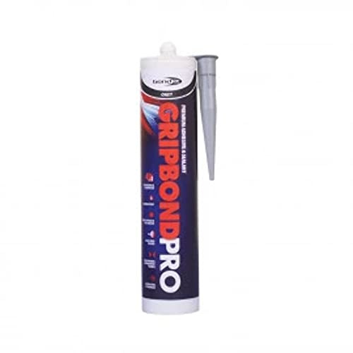 Bond-It BDMSPGR Gripbond Pro Hybrid Sealant & Adhesive Grey EU3, White, 1 x Tube