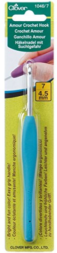 Clover Amour Häkelnadel, Metall, blau, 4,5 mm