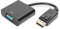 DIGITUS Adaptateur Graphique DisplayPort, DP vers VGA, Full HD 60Hz, 1920 x 1080 Pixels, Noir