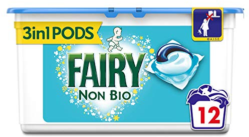 Fairy Non Bio Pods Washing Liquid Capsules for Sensitive Skin, 12 Washes