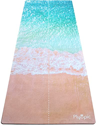 Plyopic All-In-One Hot Yoga Mat | Luxury Sweat-Grip Mat/Towel Combo | Non-Slip, Eco-Friendly Natural Rubber | Ideal for Yoga, Pilates, Bikram, Hot yoga, Workout and Exercise Beach Face