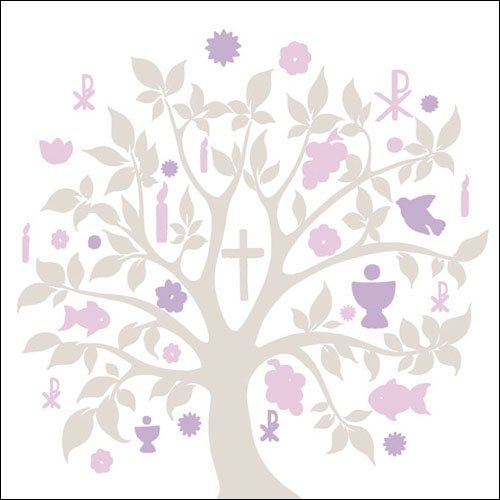 Ambiente Servietten Lunch / Party / ca. 33x33cm Communion Symbols Taupe - First Communion - Kommunion und Konfirmation