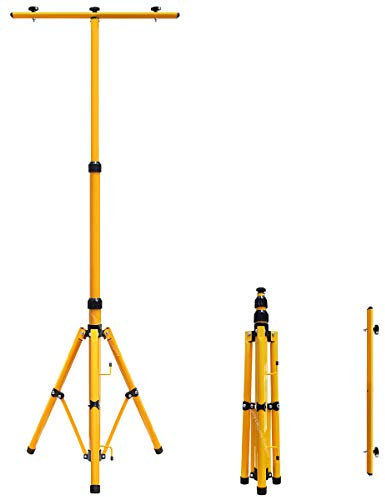 Twin Floodlight Tripod Stand for Job Site Lighting 2 Mount Retractable Frame TRI02