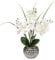 Kunstblumen Orchidee Künstliche Kunstpflanze Phalaenopsis Weiß Blumen Deko Höhe 49 cm, Fest verankert im Keramiktopf