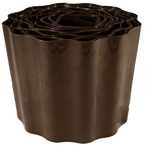 EXCOLO Rasenkante 9m x 10cm – Beetbegrenzung, Rasenbegrenzung, Mähkante, Raseneinfassung, Gartenkante, PET-Folie, witterungsbeständig, Dunkelbraun