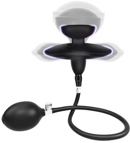 BDSMAGE Bâillon Gonflable Réglable en Silicone, SM Jouet Sexuel Bâillon Gonflable Imperméable for Hommes Femmes Couple