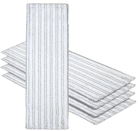 Okaei 5 Stück Wischmopp Bezug (50 cm) - Premium Bodenwischer-Wischbezug aus 100% Microfaser - Bezug Optimal zur Gründlichen Reinigung von Glatten & Leicht Unebenen Böden - Mikrofaser Moppbezug Grau