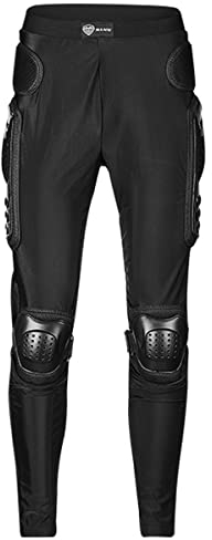 Motorrad-Schutzausrüstung für Hüfte, Oberschenkel, Knie, Protektor, Motocross, gepanzerte Hose für Motorrad, MTB, Dirt Bike, Rennsport (nur Hose), Schwarz , S