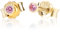 NKlaus Paar 2,0mm 585 Gelb Gold 14 Karat Ohrstecker Kristall Zirkonia Pink Butterfly Verschluss Damen Mädchen 10993