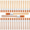 Aoyfuwell 40 Piece Paint Brush Set, Flat Paint Brush with Wooden Handle, Nylon Bristles, Glaze Brush for Painting, Staining, Varnishes, Painting Brush