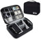 AiQInu Organizer Borsa da Viaggio 2 Strati Resistente All'acqua Portatile per Cavi, Caricatore, Chiavetta USB, Auricolare, Power Bank, Hard Disk, Scheda SD