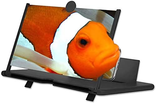 10/12 InchPhone Screen Magnifier with Bluetooth Speaker, 3D HD Movies Amplifier Projector Cell Phone Screen Enlarger with Foldable Stand for Samsung and Other Smartphones