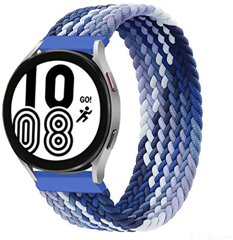 Intrecciato Solo Loop per Samsung Galaxy Watch 3 45mm/Galaxy Watch 46mm/Gear S3 Frontier/Classic for Huawei Watch 2 Classic/3/3 pro/GT2/GT3, Cinturino in Tessuto di Nylon 22mm, Mirtillo-XS