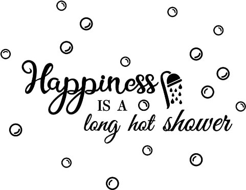 PLIGREAT Bathroom Quotes Wall Stickers - Removable Vinyl Decals, Black Art Letters, Bubbles for Shower Room, Hotel, Washroom, Bath Center Decoration - Indoor Art Decor