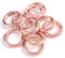 20/25/28/33/35/40/48 mm runder Karabinerring, geteilter Federtor-Schlüsselanhänger, O-Ring, Metalltaschenringe für die Schmuckherstellung, Verbindungsclips, Roségold, 20 mm, 5 Stück