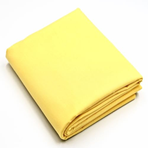 Stoff Virginia Tex, Meterware, Baumwollstoff 100%, große Breite 240 cm, Baumwollstoff 100% Oeko -Tex Standard 100 Unifarben zum Nähen (Gelb, 200 cm)