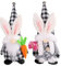 ENLACE 2 Stück Ostern Wichtel Deko, Handgemachte Ostern Hase Puppe Wichtel, Osterhasen Zwerge, Osterwichtel für Kinder Familie Frühling Osterdekoration Tischdekoration Party ​​Geschenke