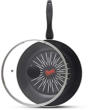Tower T800308 SmartStart Forged 28cm Aluminium Multi-Pan & Lid with Easy Clean Aeroglide Non-Stick, 8X Stronger, Induction Compatible, Oven Safe, Long Lasting, PFOA Free