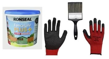 FAB INT PRODUCTS Garden Fence and Shed Paint Kit, 5 Litres Gloves and Brush Included… (Willow)