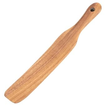 FSSTUD Wooden Skinny Spatula Sourdough Starter Spatula Wood Curved Spatula Long Thin Mixing Spatula Cooking Stirring Spatula Spoon Caking Jar Spatula for Kitchen